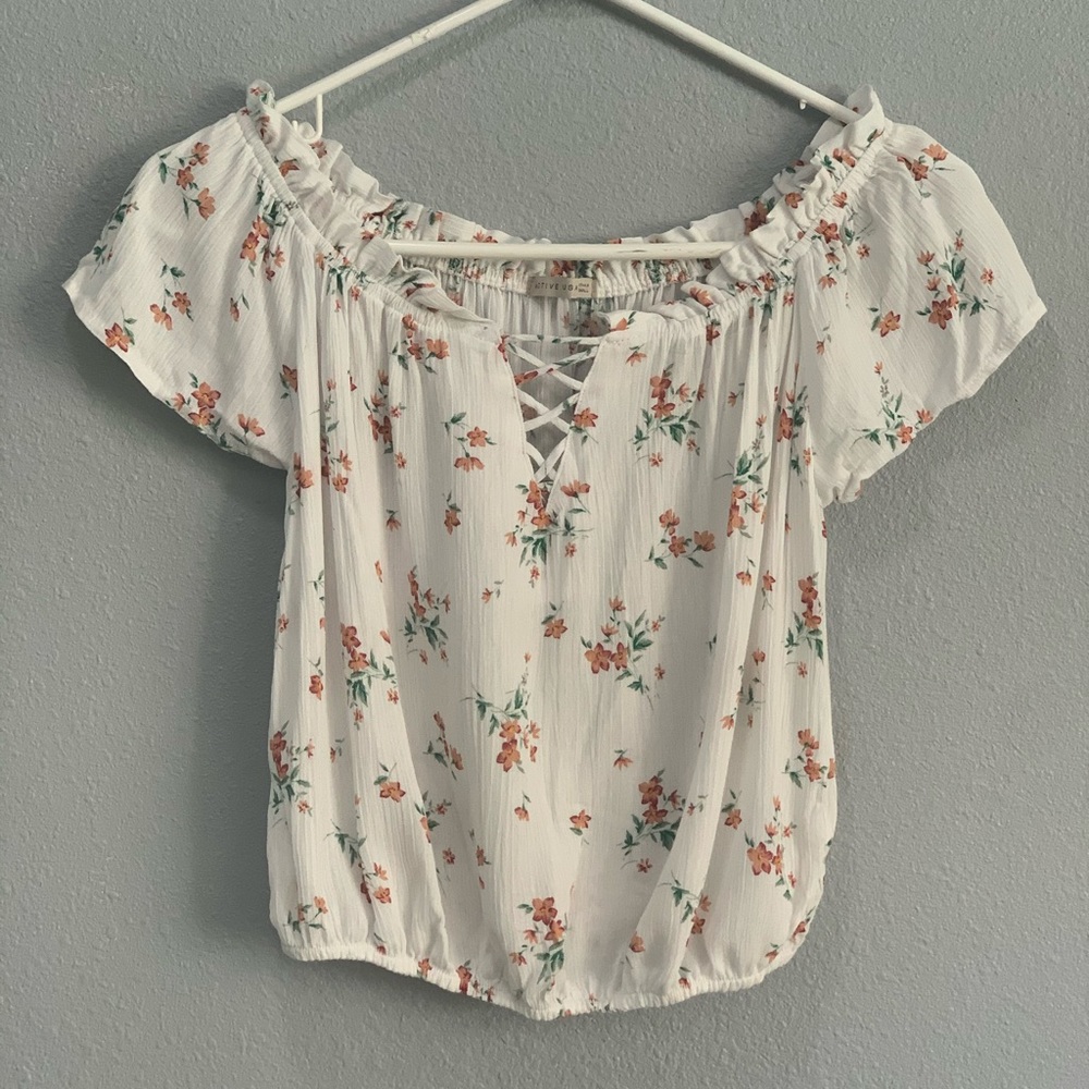 Off-shoulder floral top
